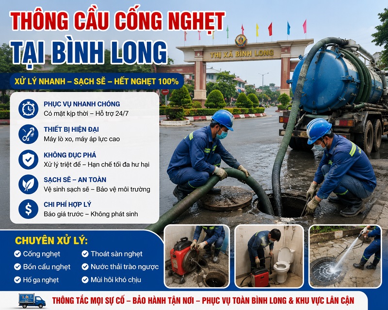 Thông Cầu Cống Nghẹt Tại Bình Long