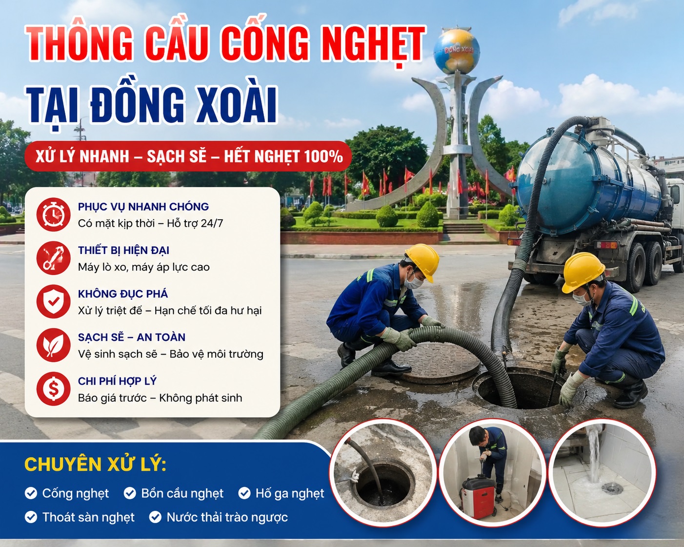Thông Cầu Cống Nghẹt Tại Đồng Xoài